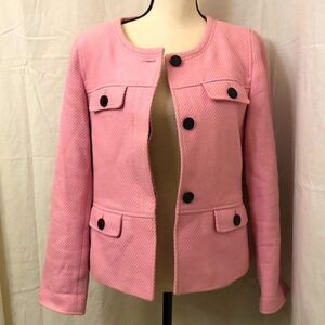 Talbots womens pink button front jacket. 100% cotton size 10